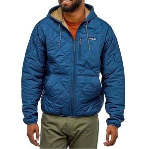 Patagonia Mens Diamond Quilted Bomber Hoodie, Large